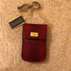Cell Phone Purse (maroon snakeskin)